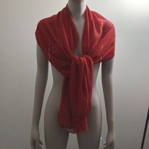 New orange and silver sparkle scarf